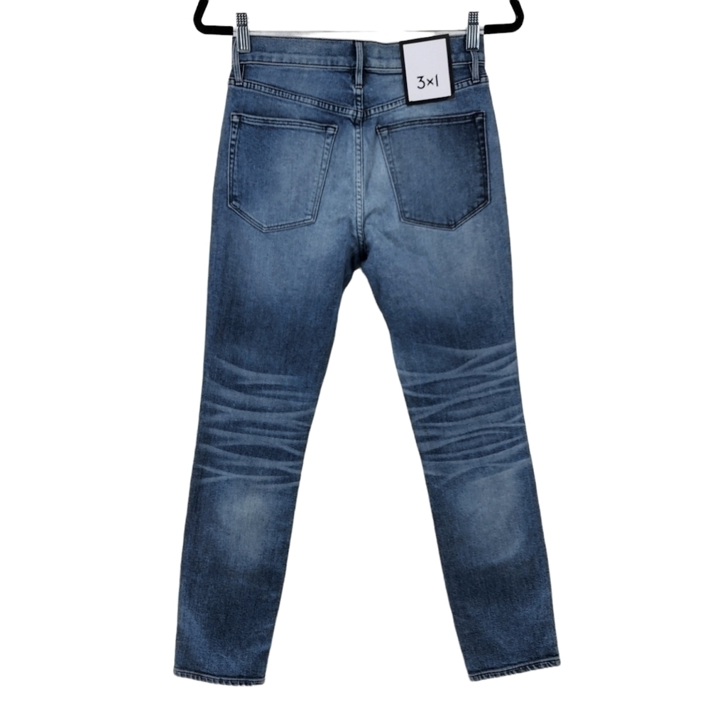 3x1 Women's W3 Shadow Blue Straight Authentic Crop Jean - 25 - Picture 6 of 7